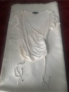 Ambiance White Wrap Crop Top
